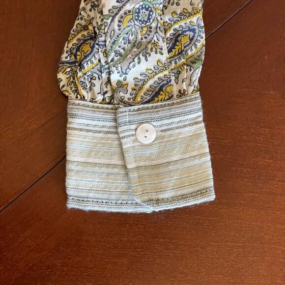 Lucca Womens Paisley  Floral Print Romper Button Front And Long Sleeves - Picture 11 of 11